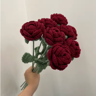 Handmade Crochet Rose Flower Perfect for Decorations, Valentines, Birthday. Eternal Rose Perfect for any occasion.